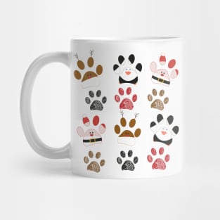 Santa Claus made of paw prints Mug